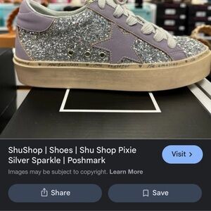 ShuShop Pixie Glitter Sneakers with Purple  fearless 8 1/2 Accents